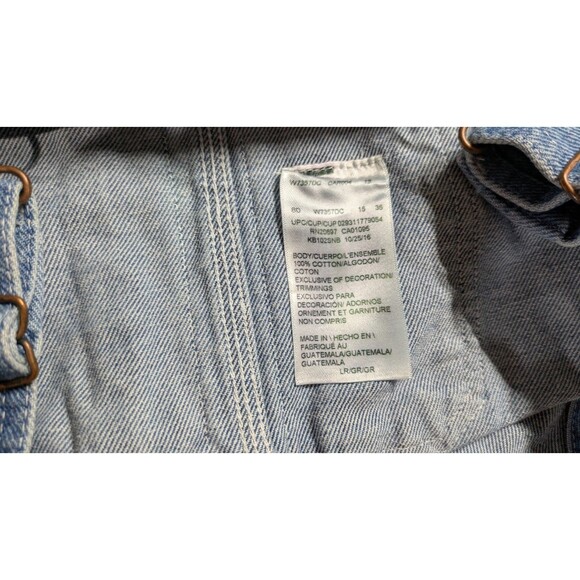 Dickies Women's Carpenter Overalls Sz LR Blue Denim Bib Relaxed Fit Skater Y2K - Picture 9 of 9